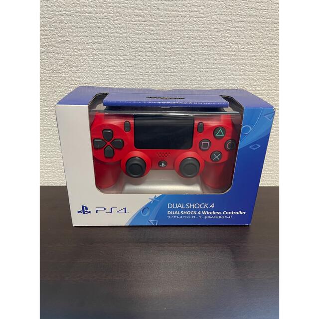 ゲームソフト/ゲーム機本体ワイヤレスコントローラー (DUALSHOCK 4) マグマレッド ps4