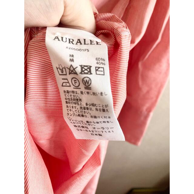 AURALEE 完売　ストライプシャツワンピース ピンク