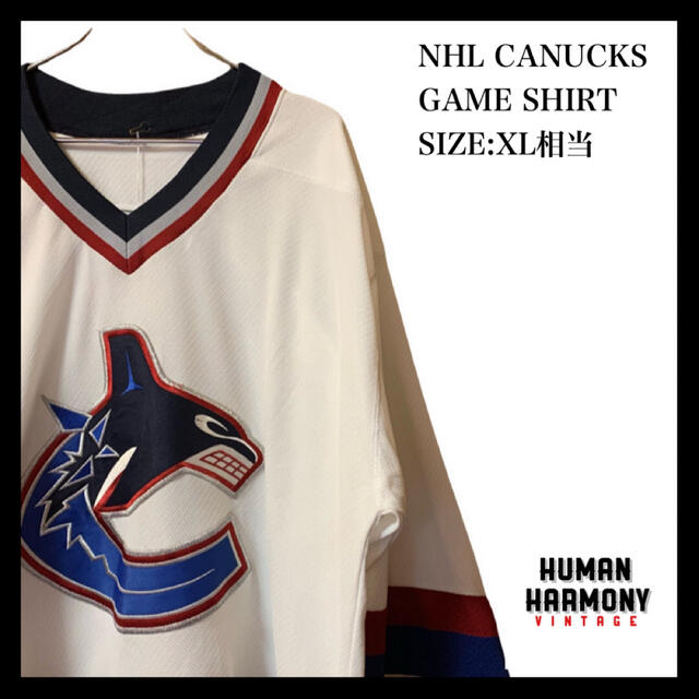 NHL バンクーバー カナックス CANUCKS ゲームシャツ ホッケーシャツ メンズのトップス(Tシャツ/カットソー(七分/長袖))の商品写真