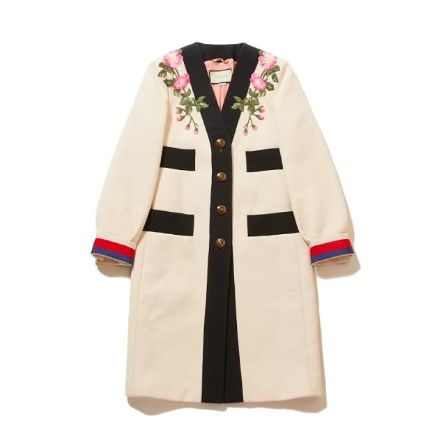 Gucci(グッチ)のグッチ GUCCI エンブロイダリーコート 17AW トレンチコート 【中古】 レディースのジャケット/アウター(トレンチコート)の商品写真