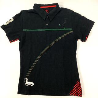 ラッセルノ　ゴルフ　ポロシャツ　#Mサイズ　ブラック　r191(ポロシャツ)