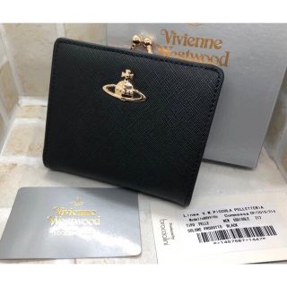 ヴィヴィアンウエストウッド(Vivienne Westwood)の[新品]Vivienne Westwood がま口二つ折り財布 ブラック(折り財布)