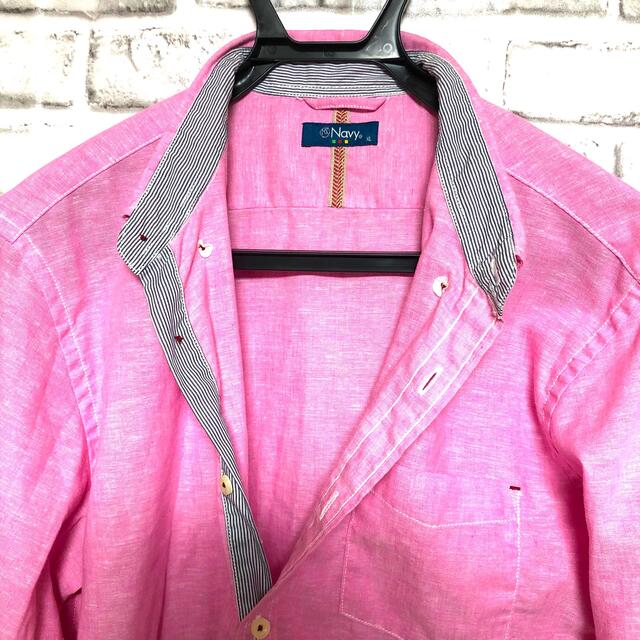 【激安】長袖シャツ（Navy）　color:ピンク　size:XL メンズのトップス(シャツ)の商品写真