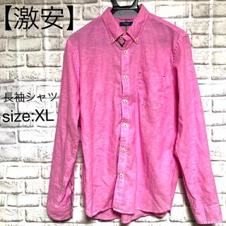 【激安】長袖シャツ（Navy）　color:ピンク　size:XL(シャツ)