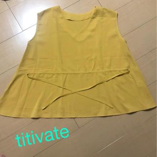 ティティベイト(titivate)のtititave  袖なし　カットソー　マスタード　フリーサイズ(カットソー(半袖/袖なし))