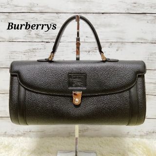 バーバリー(BURBERRY)のBurberrys　バーバリーズ　ハンドバッグ　レザー　筒型　裏地　ノバチェック(ハンドバッグ)