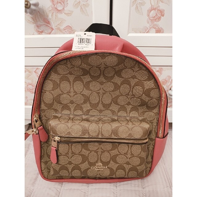 ⑨ 新品 COACH リュック ピンク