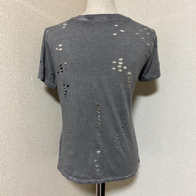 GUESS(ゲス)のGUESS ゲス　トラ柄　ダメージ加工　Tシャツ　グレー　XS レディースのトップス(Tシャツ(半袖/袖なし))の商品写真