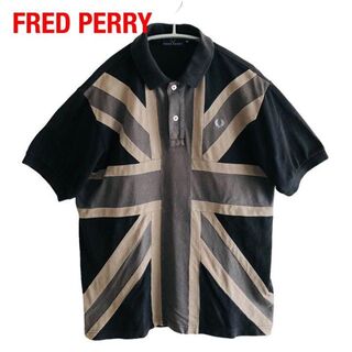 フレッドペリー(FRED PERRY)のFRED PERRYフレッドペリー　ポロシャツ　ユニオンジャックブラックグレーM(ポロシャツ)