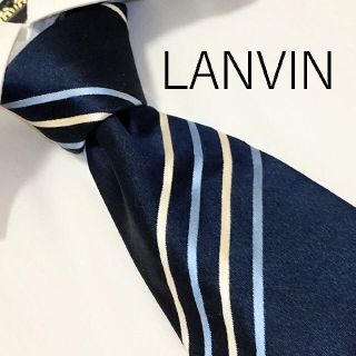 ランバンオンブルー(LANVIN en Bleu)のLANVIN　ランバン　ネイビーストライプ柄　ネクタイ(ネクタイ)