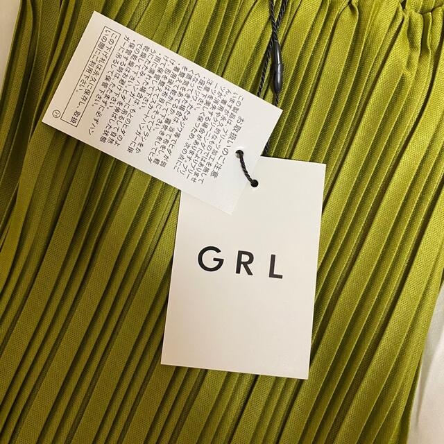 GRL(グレイル)のGRL グレイル プリーツフレアパンツ イエローグリーン レディースのパンツ(カジュアルパンツ)の商品写真