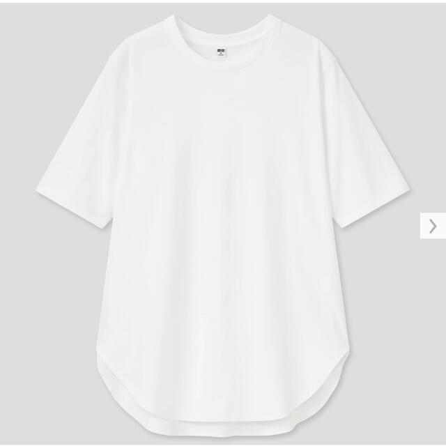 UNIQLO(ユニクロ)のスムースコットンラウンドヘムロングt xs レディースのトップス(Tシャツ(半袖/袖なし))の商品写真