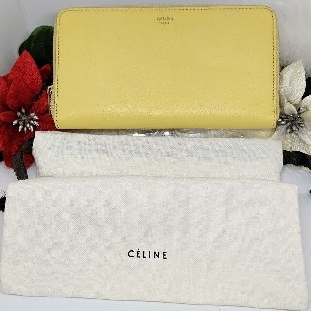 celine(セリーヌ)のCELINE　金運を呼ぶ黄色のお財布✨セリーヌラウンドジップ長財布✨匿名配送 レディースのファッション小物(財布)の商品写真