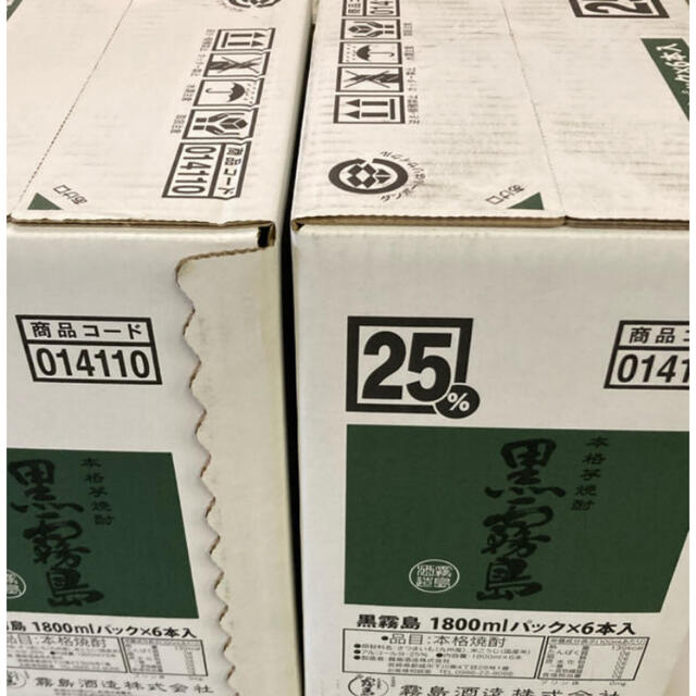 黒霧島　25度　1800ml×12 2ケース 食品/飲料/酒の酒(焼酎)の商品写真