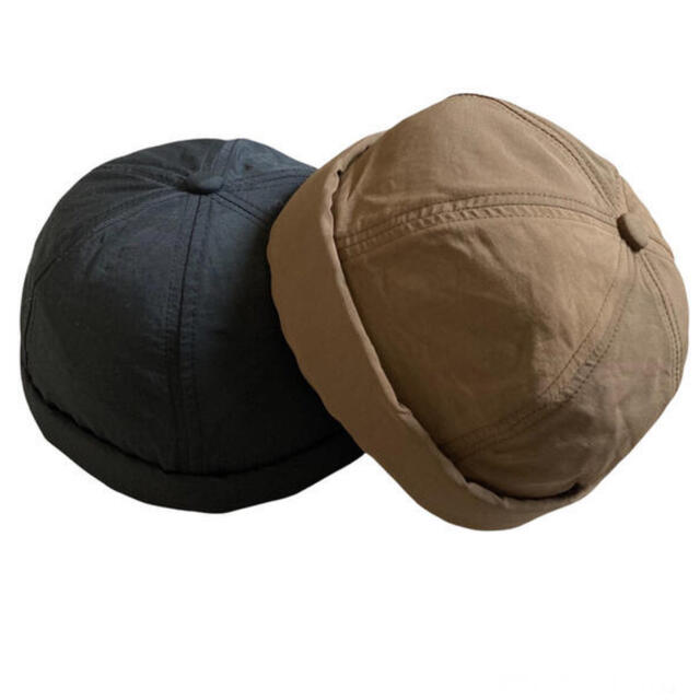 新品　未使用　ナイロン　ロールキャップ　フィッシャーマン　つば無し　ブラック メンズの帽子(キャップ)の商品写真