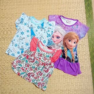 ディズニー(Disney)の半袖3枚セット　ディズニー　ディズニープリンセス　アナ雪　アリエル(Tシャツ/カットソー)