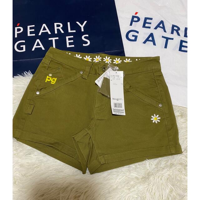 PEARLY GATES(パーリーゲイツ)のパーリーゲイツ  ストレッチカルゼショートパンツ レディスサイズ00 スポーツ/アウトドアのゴルフ(ウエア)の商品写真