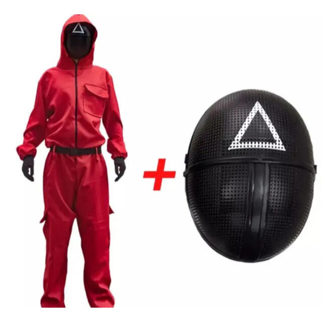 イカゲーム警備員スーツセット+仮面□の通販 by カッパドキア イカゲーム警備員スーツセット+仮面□の通販 by カッパドキア