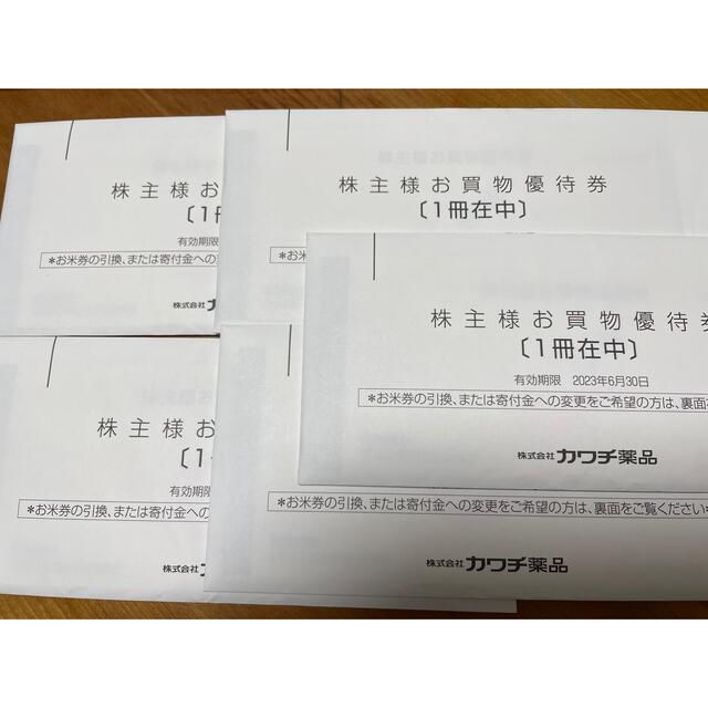 カワチ薬品　株主優待　5冊　25,000円分