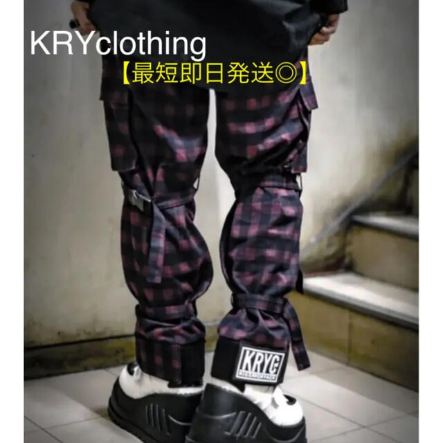 入手困難 KRYclothing Wバックルパンツ ボンテージパンツ 赤チェック