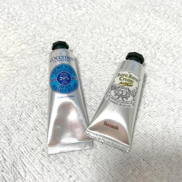 L'OCCITANE(ロクシタン)のロクシタンハンドクリーム ・巾着ポーチ・デオナチュレ足指サラサラクリーム コスメ/美容のボディケア(その他)の商品写真