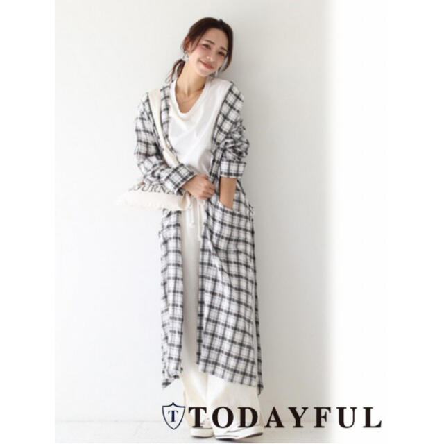 TODAYFUL(トゥデイフル)のTODAYFUL■Check Rough Gown レディースのジャケット/アウター(ガウンコート)の商品写真