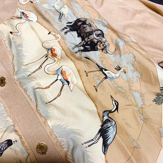 エルメス HERMES シルク カーディガン ヴィンテージ スカーフ トップス