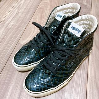 ヴァンズ(VANS)の激レアVANS VAULT sk8 Hi クロコデザイン　ブラック　ハイカット(スニーカー)