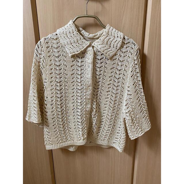 TODAYFUL(トゥデイフル)のtodayful  Lace Knit Shirts BEG レディースのトップス(シャツ/ブラウス(半袖/袖なし))の商品写真