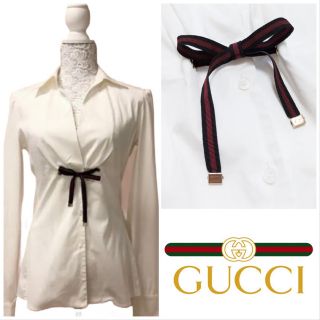 グッチ(Gucci)のGUCCI グッチ シャツ ブラウス リボン シェリーライン(シャツ/ブラウス(長袖/七分))