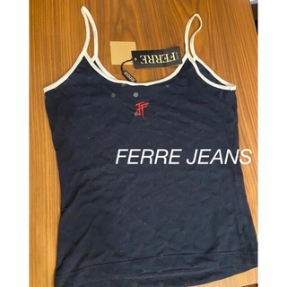 ジャンフランコフェレ(Gianfranco FERRE)の未使用　FERRE JEANS タグシースルー水玉キャミ　定価２万　イタリア製　(キャミソール)