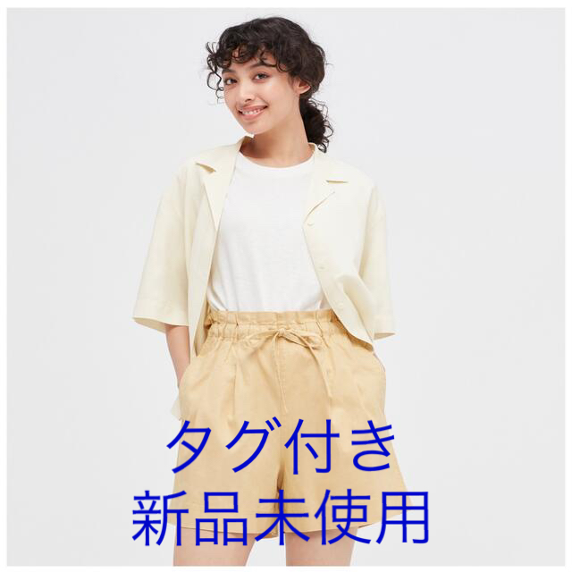 UNIQLO(ユニクロ)のユニクロ　リネンブレンドオープンカラーシャツ レディースのトップス(シャツ/ブラウス(半袖/袖なし))の商品写真