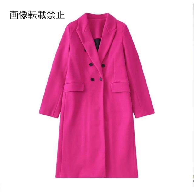 6月新作8266◇pink ピンク ロング チェスターコート