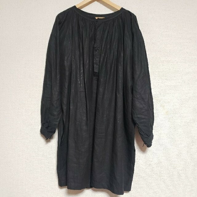 Antique French blackLinen Biaude Coat メンズのトップス(ニット/セーター)の商品写真