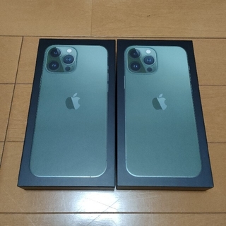 アップル(Apple)の2台 iPhone13 pro max 128GB simフリー green 緑(スマートフォン本体)