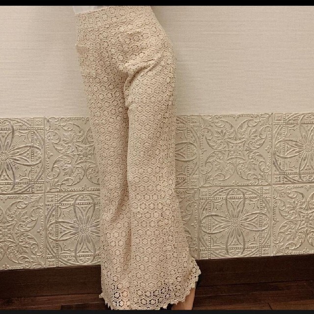 Treat ürself flower lace wide pants