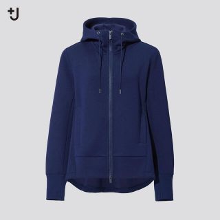 ユニクロ(UNIQLO)のUNIQLO ユニクロ +J ドライスウェットフルジップパーカ ネイビー(パーカー)