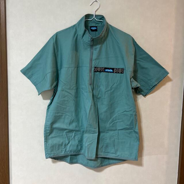 KAVU(カブー)のKAVU カブー✨メンズ　半袖コットンシャツ　グリーン　Ｆ メンズのトップス(Tシャツ/カットソー(半袖/袖なし))の商品写真