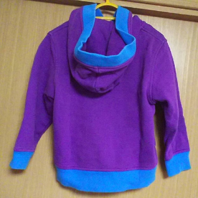 STUSSY(ステューシー)のステューシー紫ボタンナップパーカーSサイズ3T水色パープル白purple刺繍ロゴ キッズ/ベビー/マタニティのキッズ服女の子用(90cm~)(ジャケット/上着)の商品写真