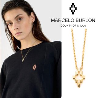 マルセロブロン(MARCELO BURLON)の新品 定価1.6万円 Marcelo Burlon クロスモチーフネックレス(ネックレス)