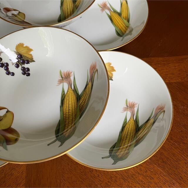 Royal Worcester(ロイヤルウースター)の【美品】ロイヤルウースター★イヴシャム★サラダボウル　６個 インテリア/住まい/日用品のキッチン/食器(食器)の商品写真