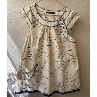 ビーシービージーマックスアズリア(BCBGMAXAZRIA)の【試着のみ】BCBG MAXAZRIA ノースリーブ カモメ柄 ブラウス(シャツ/ブラウス(半袖/袖なし))