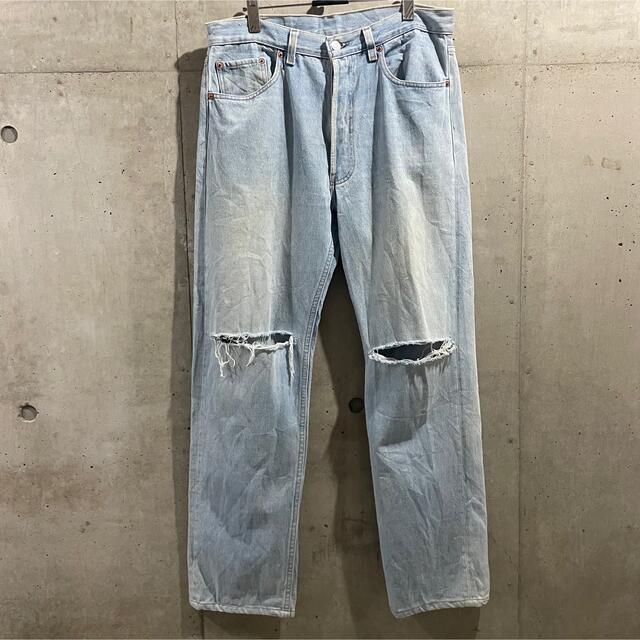 501 - levi's 501 usa製 クラッシュ デニム ダメージ グランジ ボロの