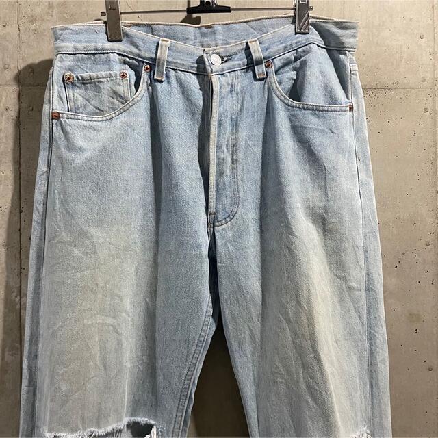 501 - levi's 501 usa製 クラッシュ デニム ダメージ グランジ ボロの