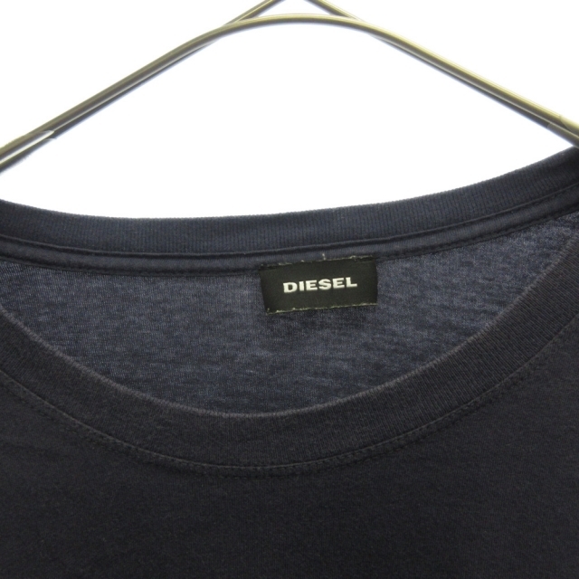 DIESEL(ディーゼル)のDIESEL ディーゼル フロント切り替えデザイン プリント半袖Tシャツ カットソー ネイビー メンズのトップス(Tシャツ/カットソー(半袖/袖なし))の商品写真