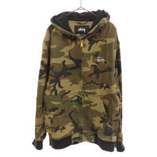 ステューシー stussy ナイロンジャケット フード ジップパーカー カモフラ