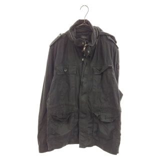 ディーゼル(DIESEL)のDIESEL ディーゼル MILITALY JACKET TYPE N.78 ミリタリーシャツジャケット フード付き ブラック(ミリタリージャケット)