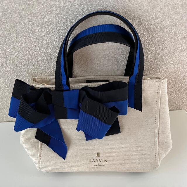 LANVIN en Bleu - ランバンオンブルー 白 2wayバッグ トートバッグ