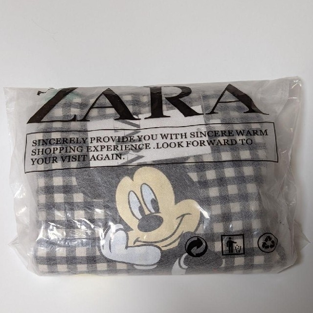 ZARA(ザラ)の新品 ZARA チェック　トートバッグ ミッキー レディースのバッグ(トートバッグ)の商品写真