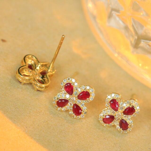 サファイア ダイヤモンド ピアス 1
